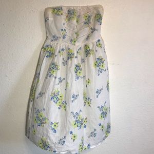 old navy flowery strapless dress